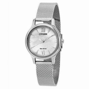 CITIZEN EM0899-81A Eco-Drive Stainless Steel Mesh White Dial Women's Watch