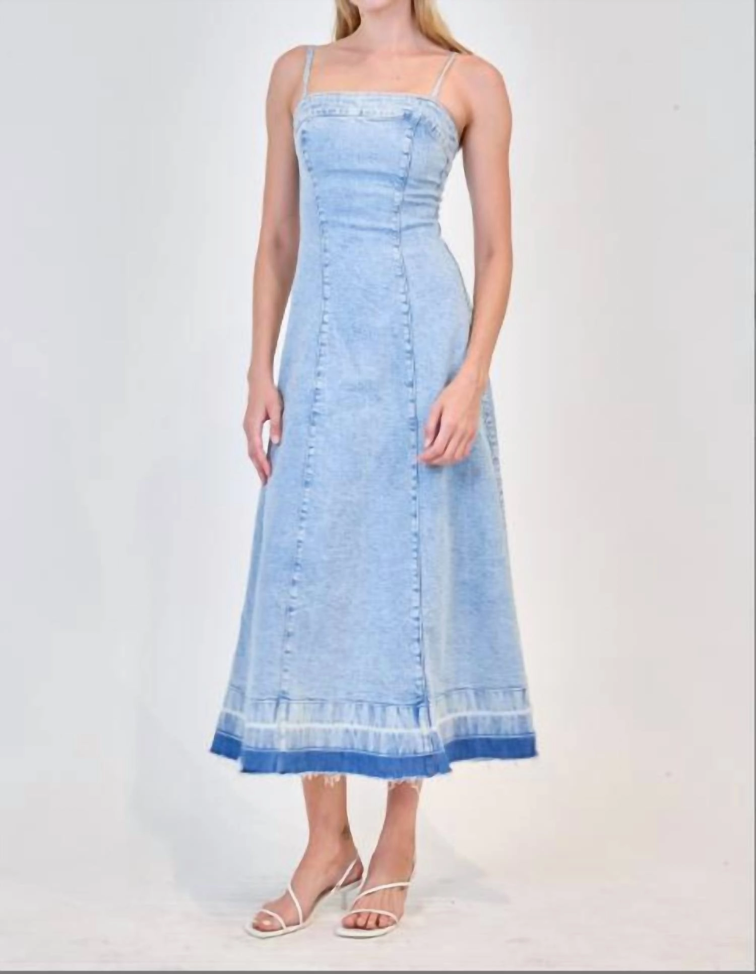 Clarissa Sleeveless Denim Dress In Del Mar