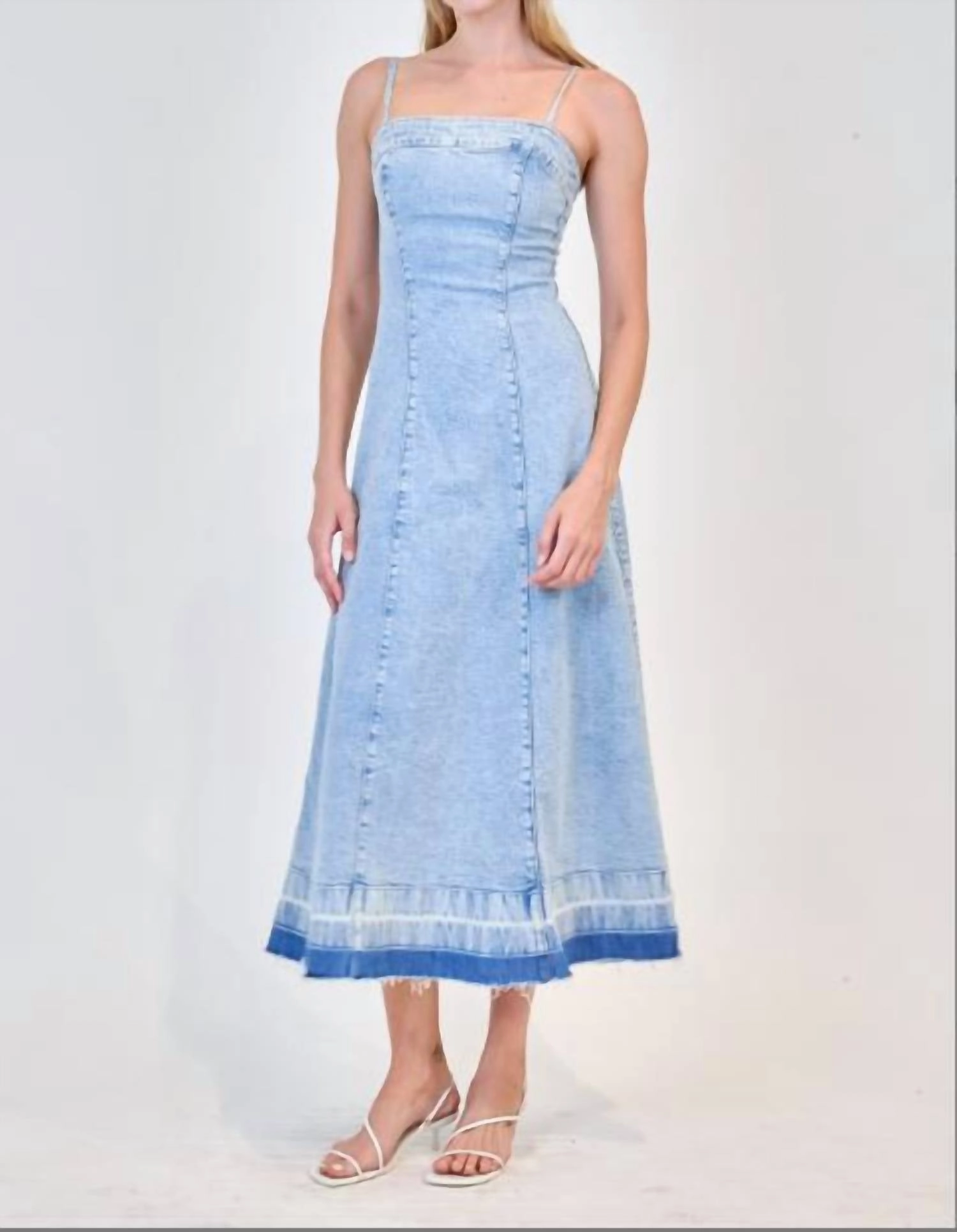 Clarissa Sleeveless Denim Dress In Del Mar