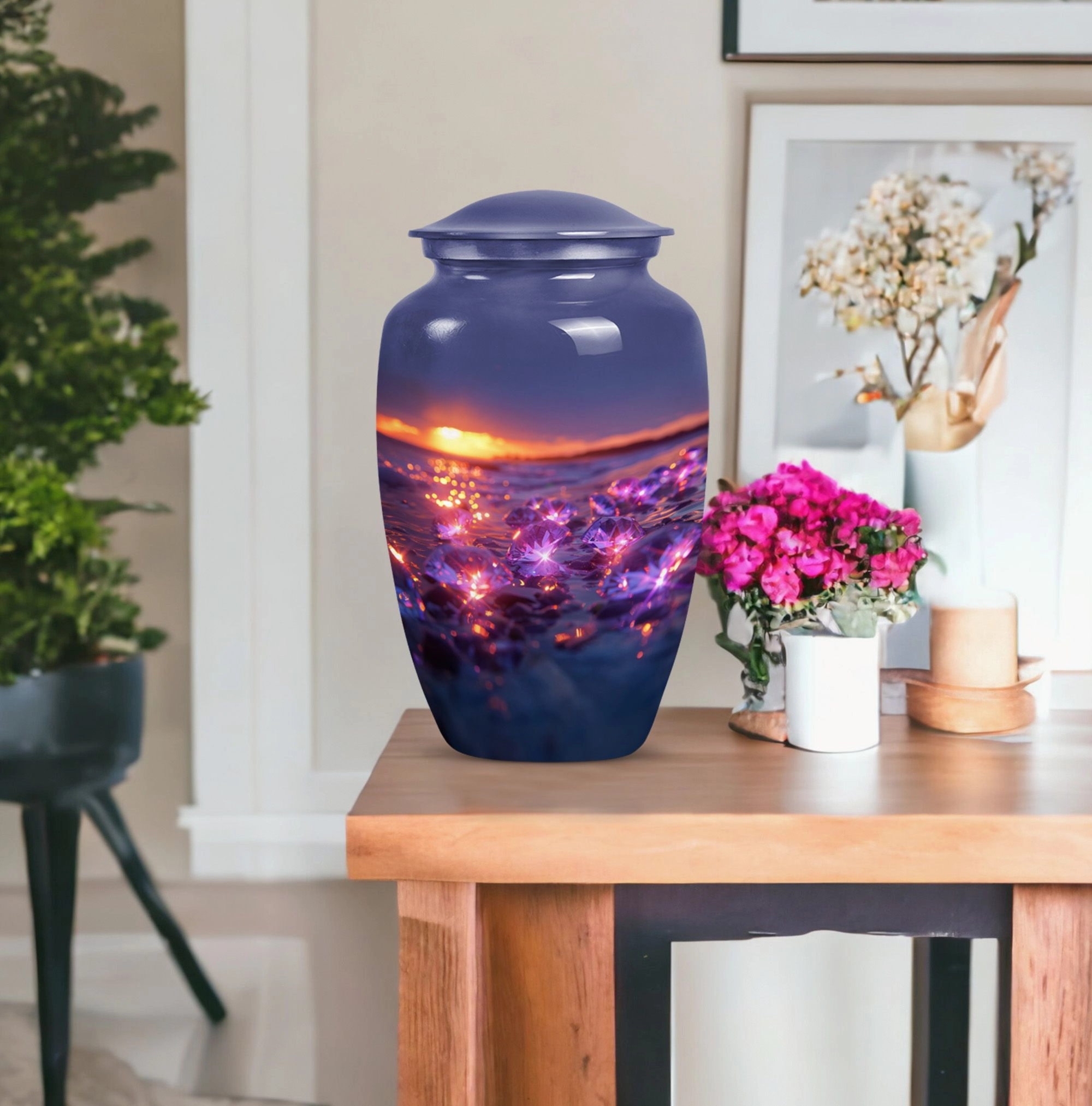 Classic Diamond Cremation Urn – A Commemorative Tribute