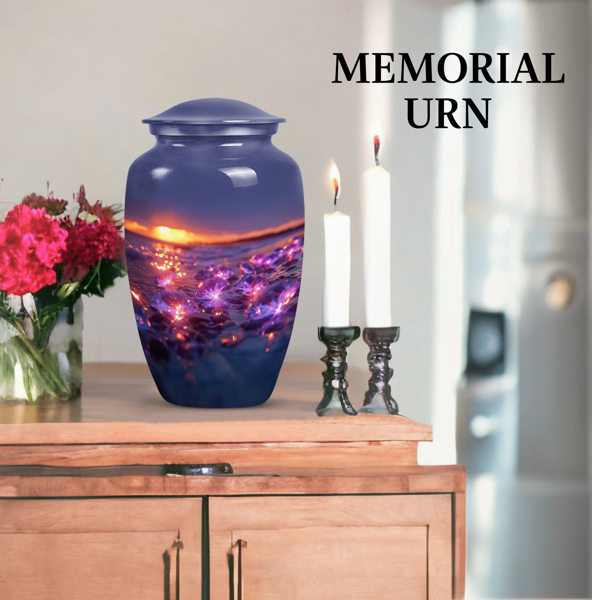 Classic Diamond Cremation Urn – A Commemorative Tribute