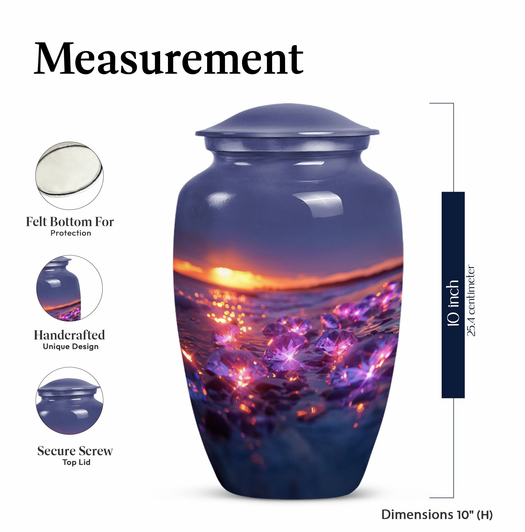 Classic Diamond Cremation Urn – A Commemorative Tribute