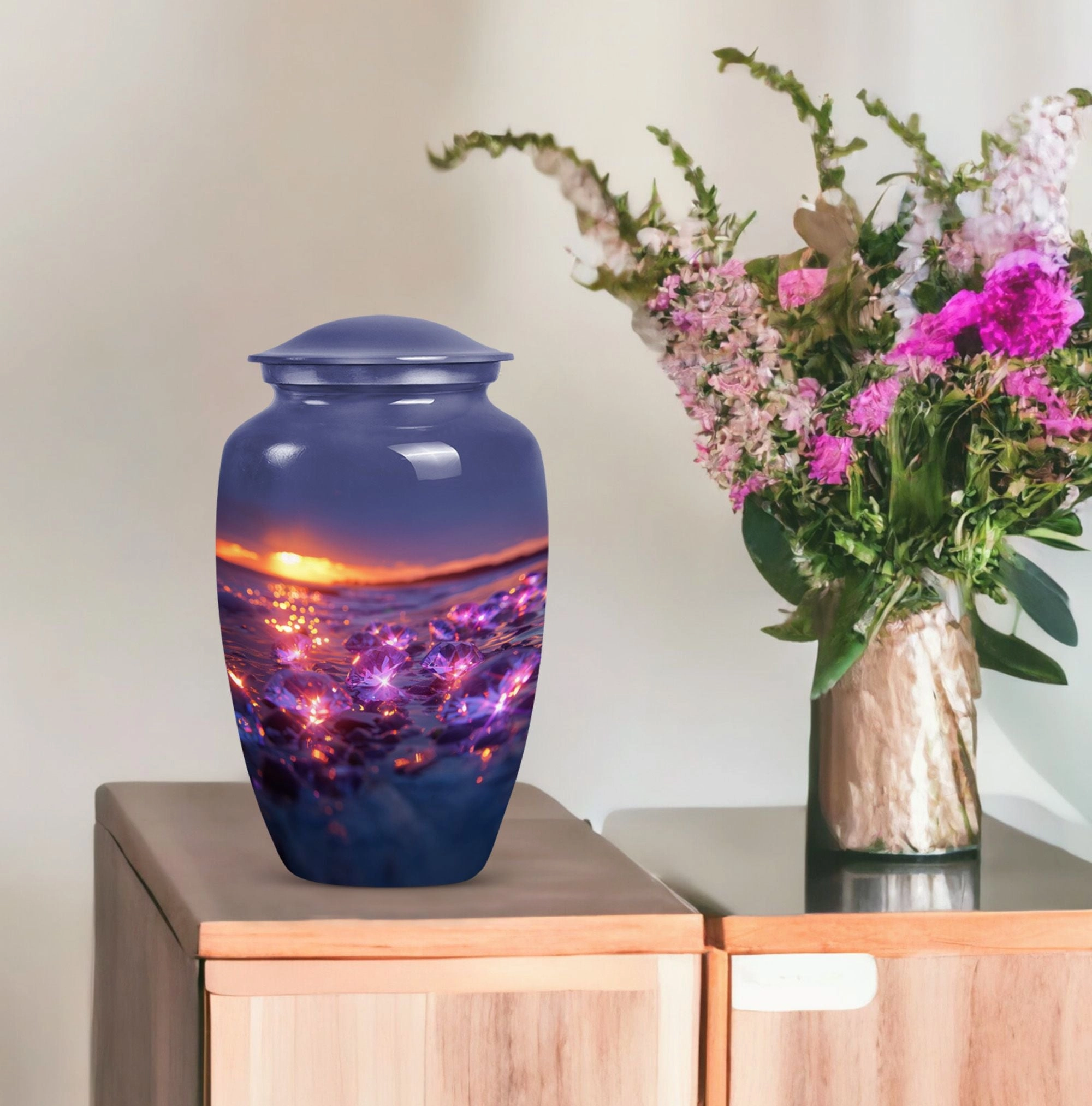 Classic Diamond Cremation Urn – A Commemorative Tribute