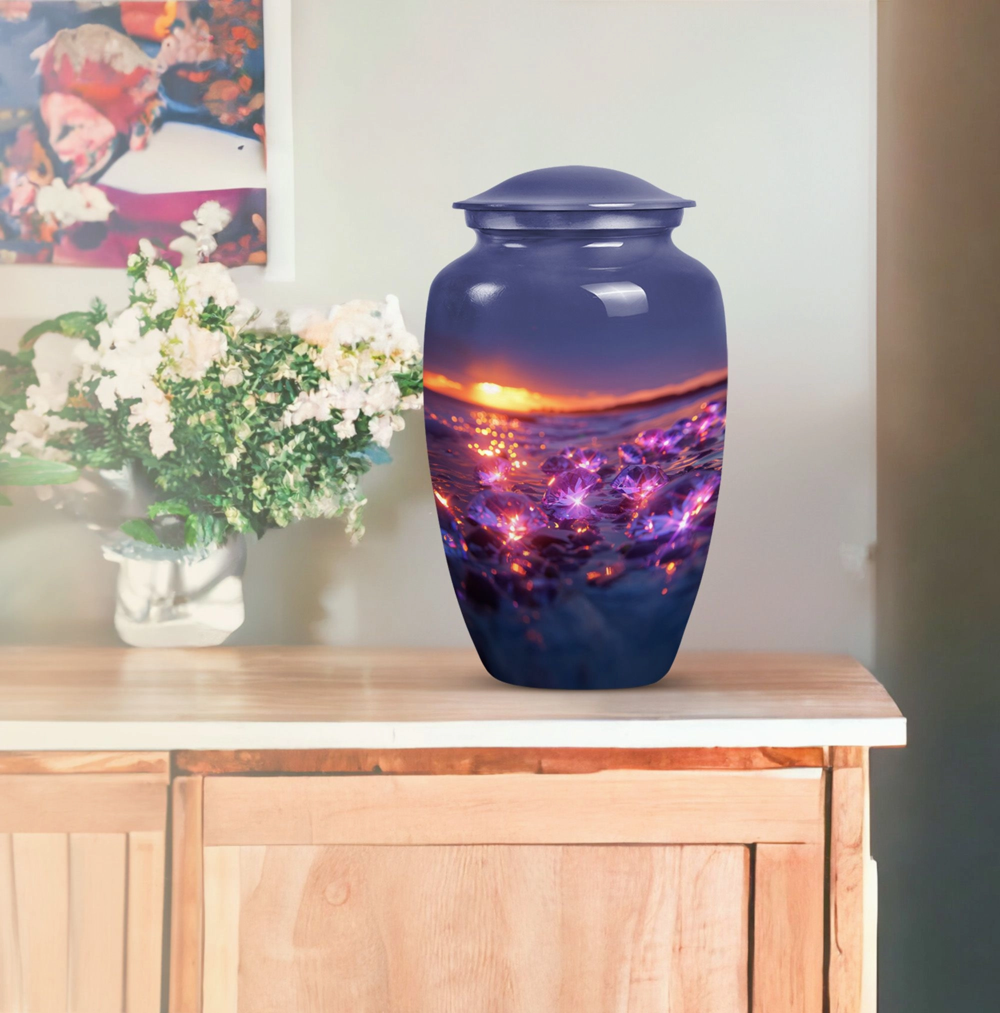 Classic Diamond Cremation Urn – A Commemorative Tribute