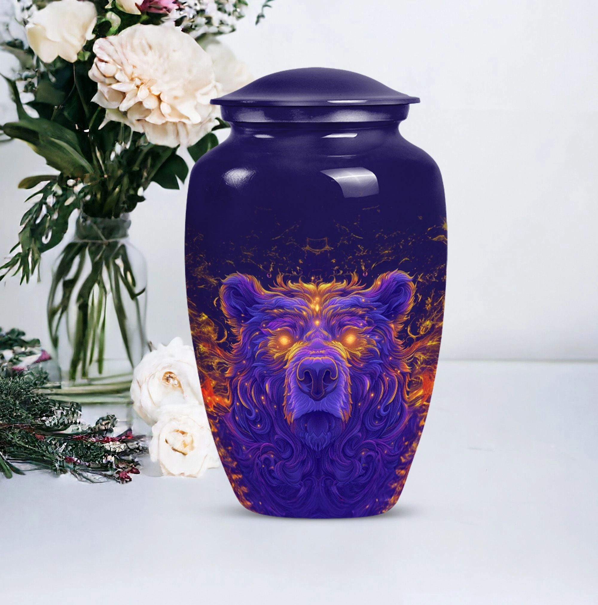 Classic Men's Bear Cremation Urn For Storing Human Ashes
