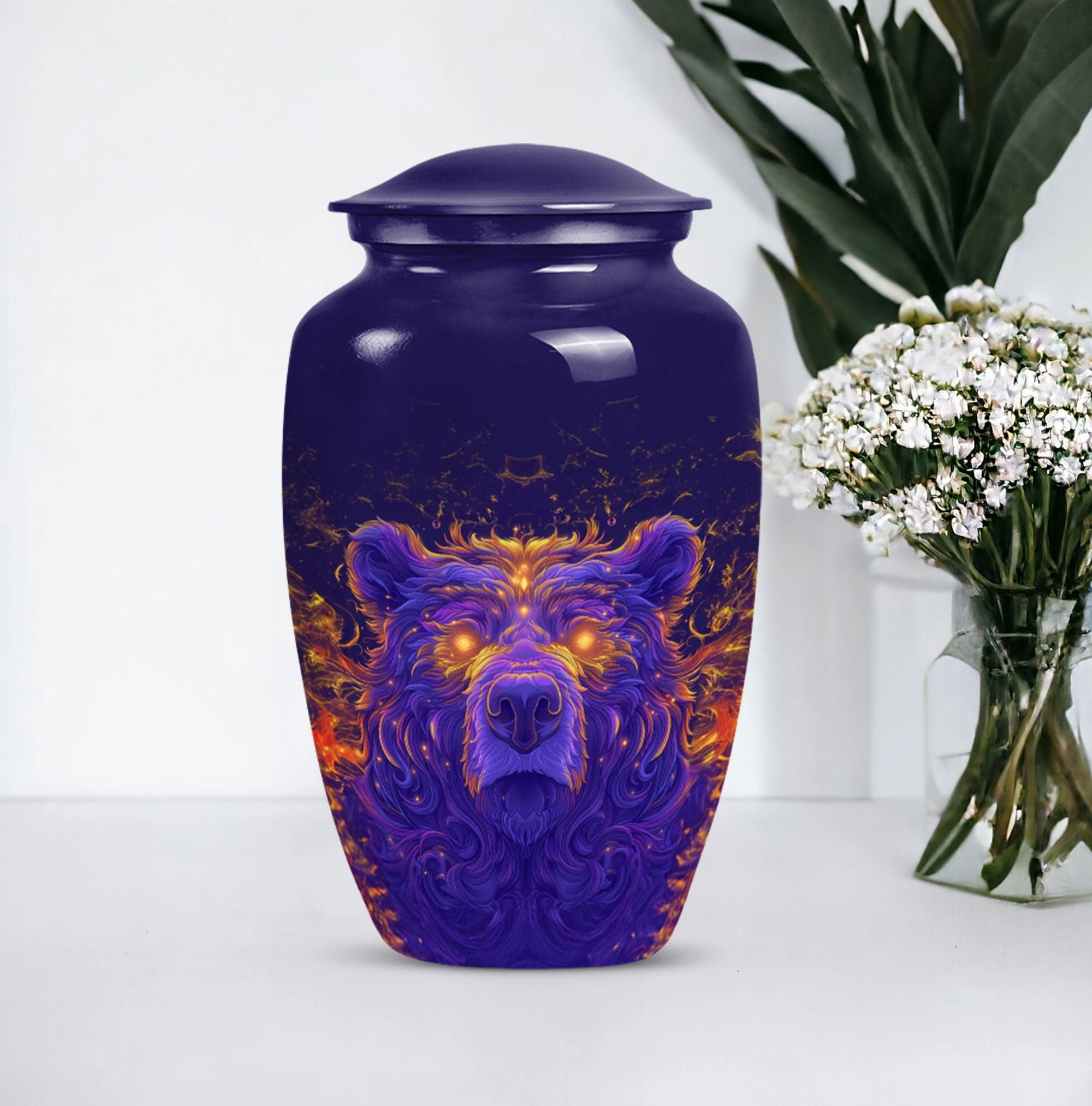 Classic Men's Bear Cremation Urn For Storing Human Ashes
