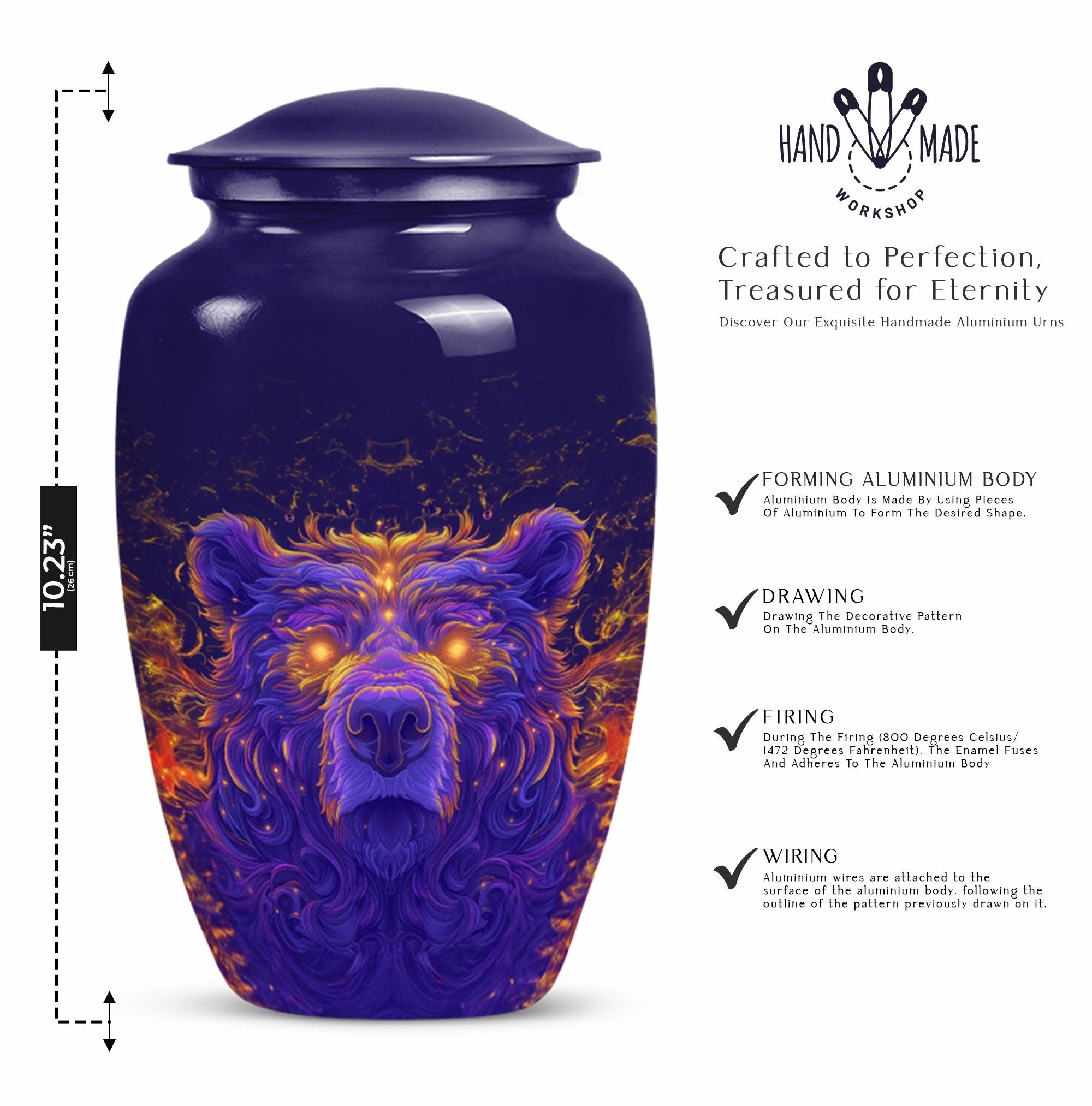 Classic Men's Bear Cremation Urn For Storing Human Ashes