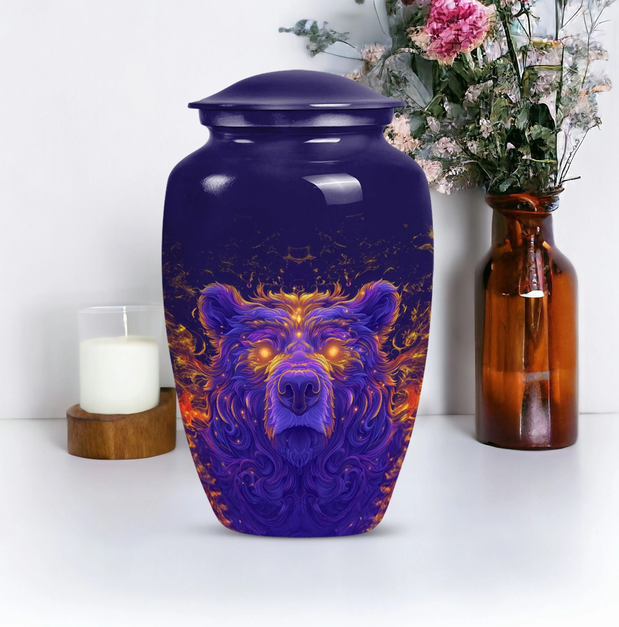 Classic Men's Bear Cremation Urn For Storing Human Ashes
