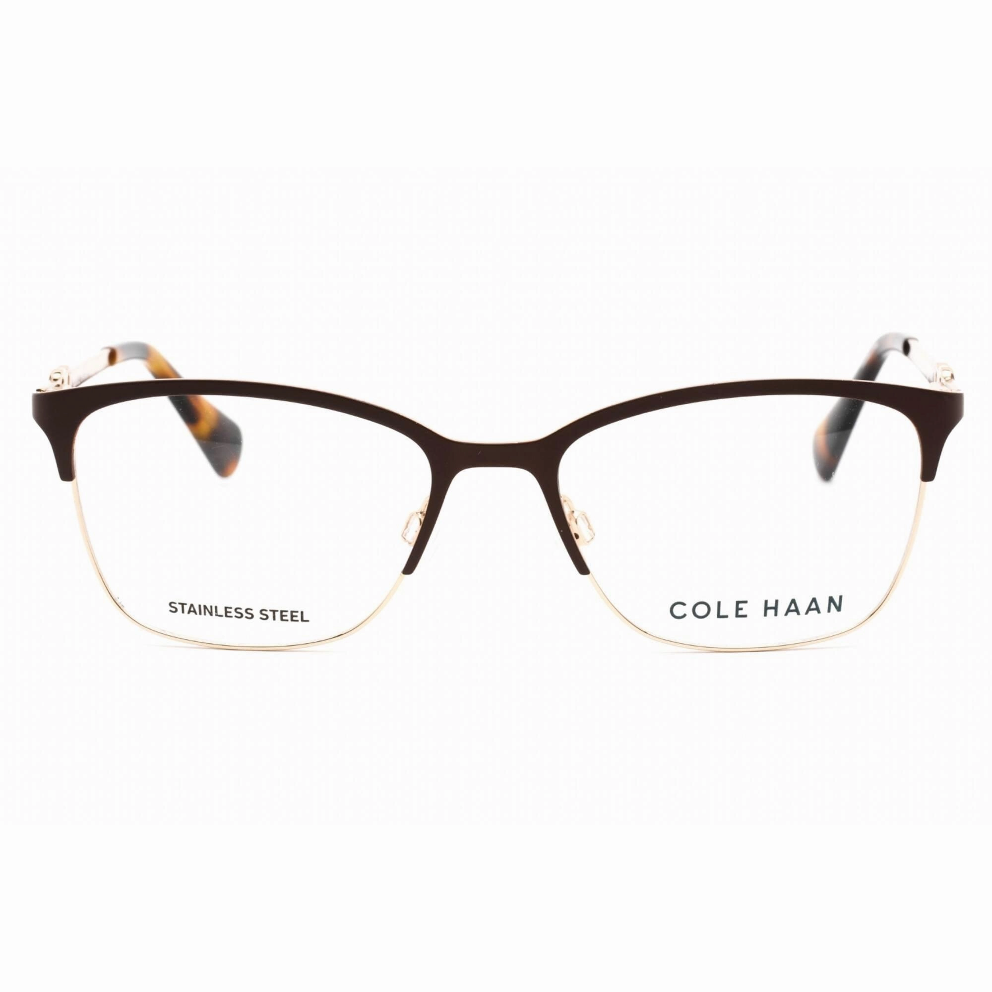 Cole Haan Men's Eyeglasses - Brown Rectangular Metal Frame Clear Lens | CH5009 210