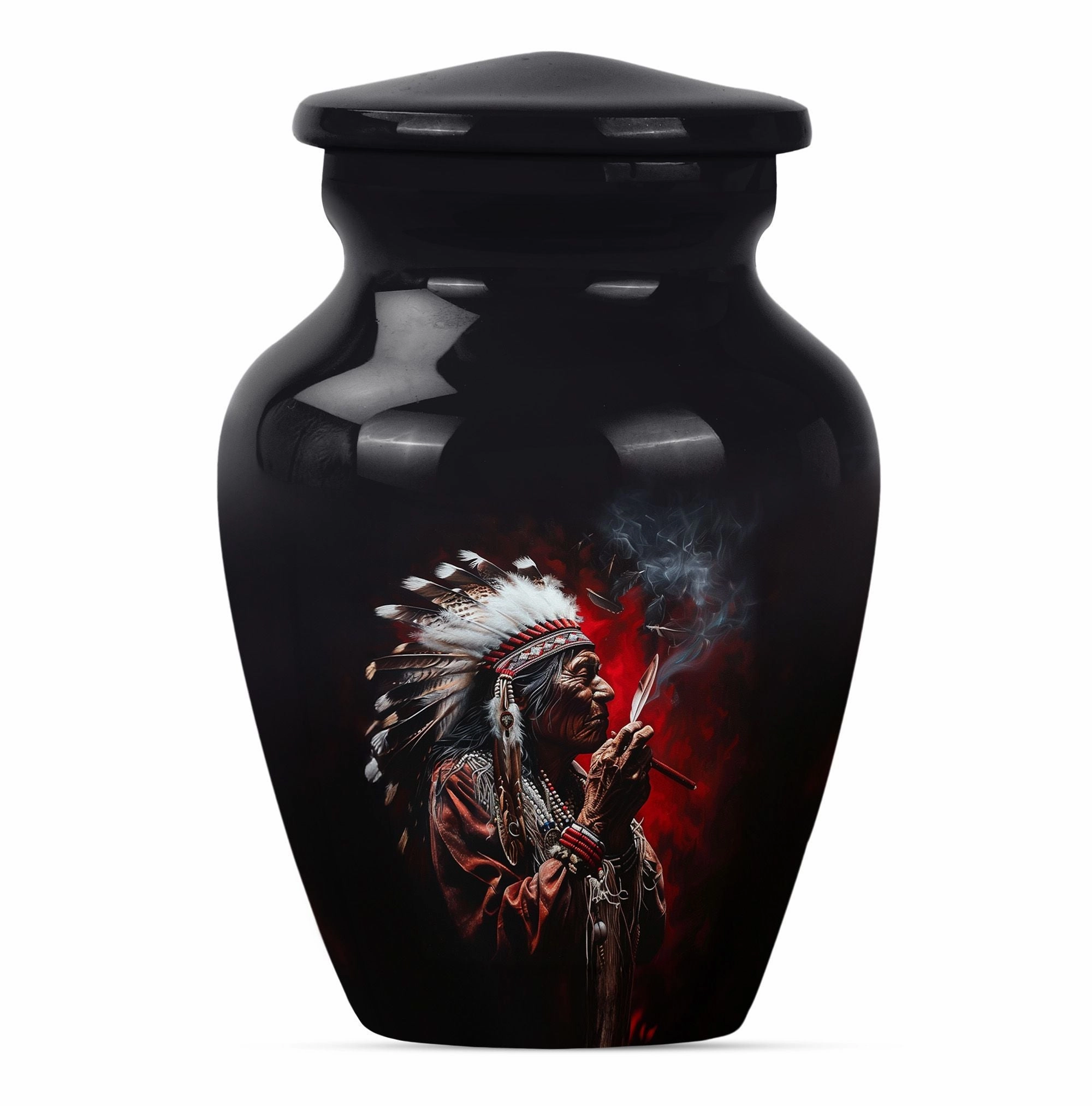 Cremation Urn - Honouring Men's Howling Wolf Spirit