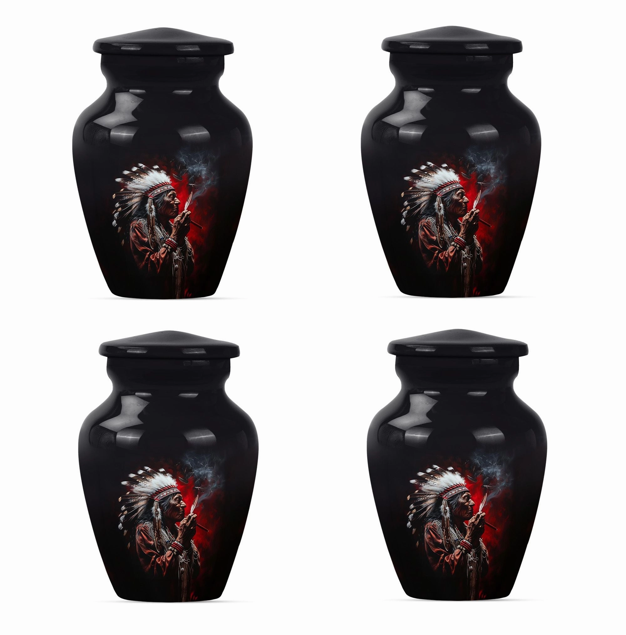 Cremation Urn - Honouring Men's Howling Wolf Spirit