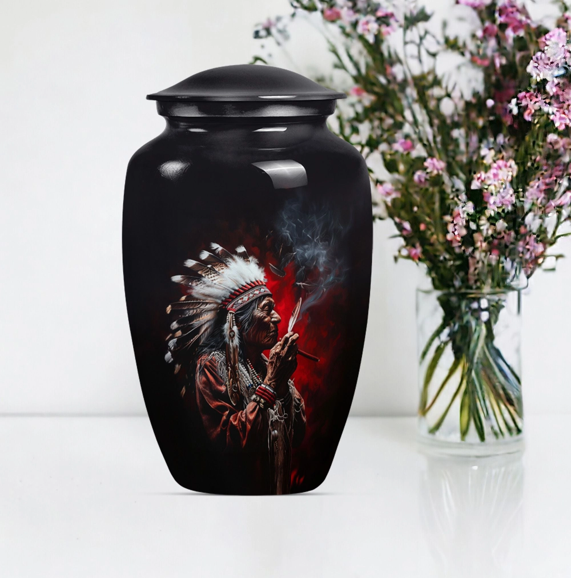 Cremation Urn - Honouring Men's Howling Wolf Spirit