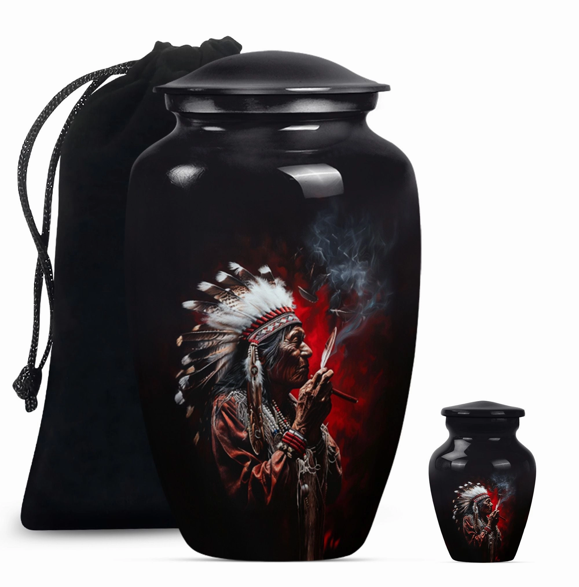 Cremation Urn - Honouring Men's Howling Wolf Spirit