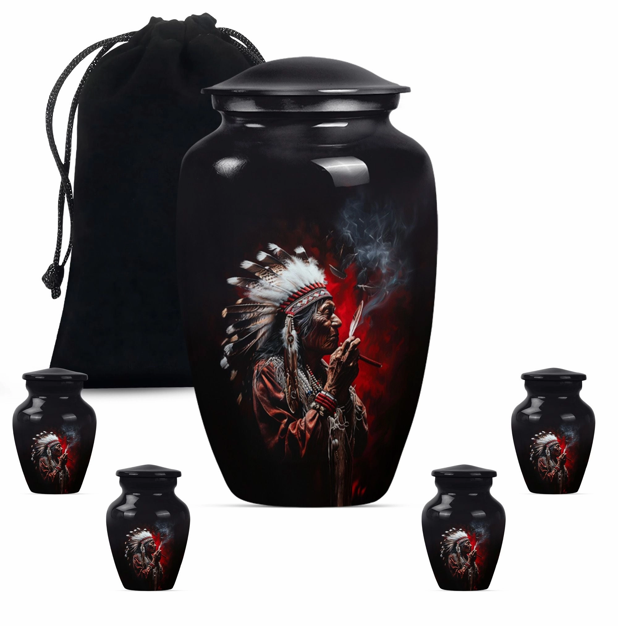 Cremation Urn - Honouring Men's Howling Wolf Spirit