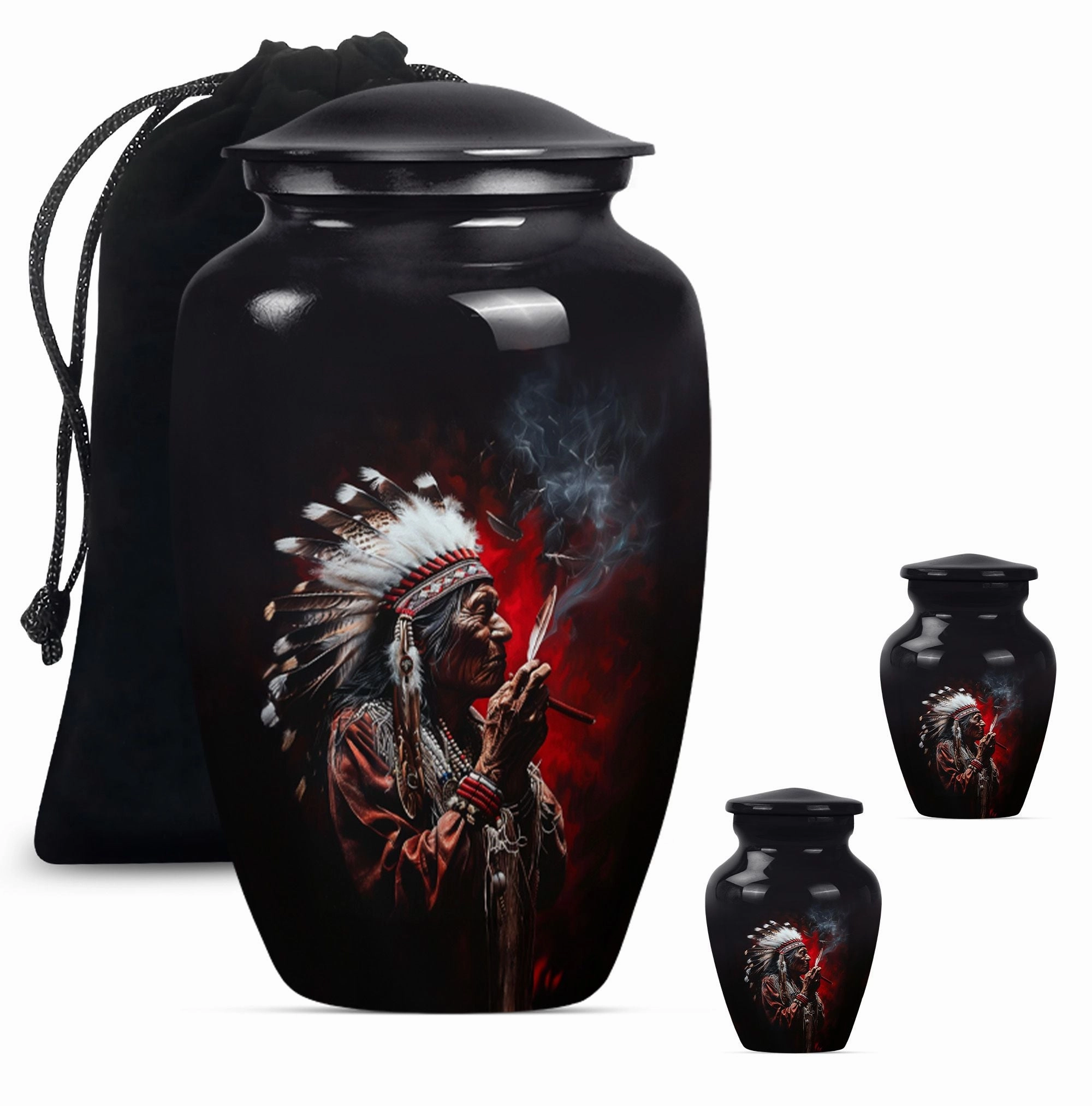Cremation Urn - Honouring Men's Howling Wolf Spirit