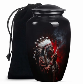 Cremation Urn - Honouring Men's Howling Wolf Spirit