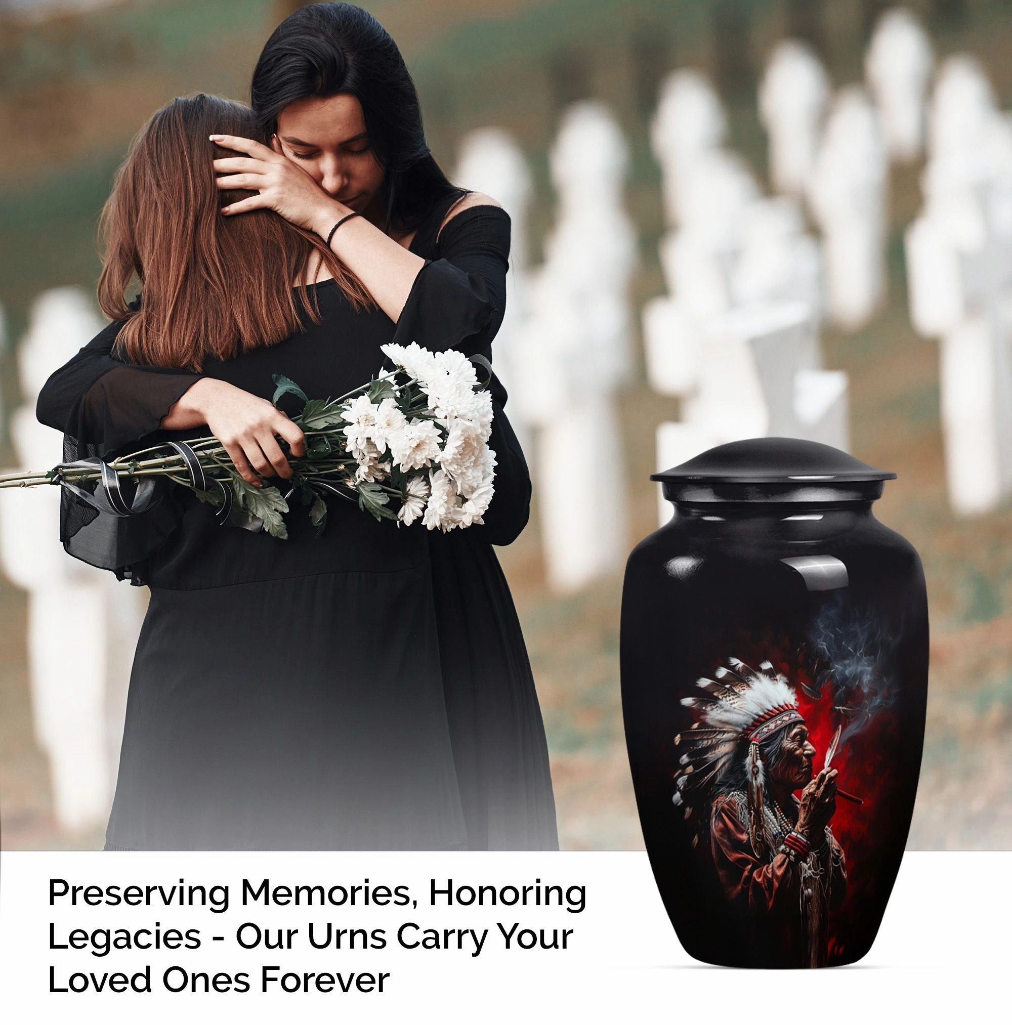 Cremation Urn - Honouring Men's Howling Wolf Spirit