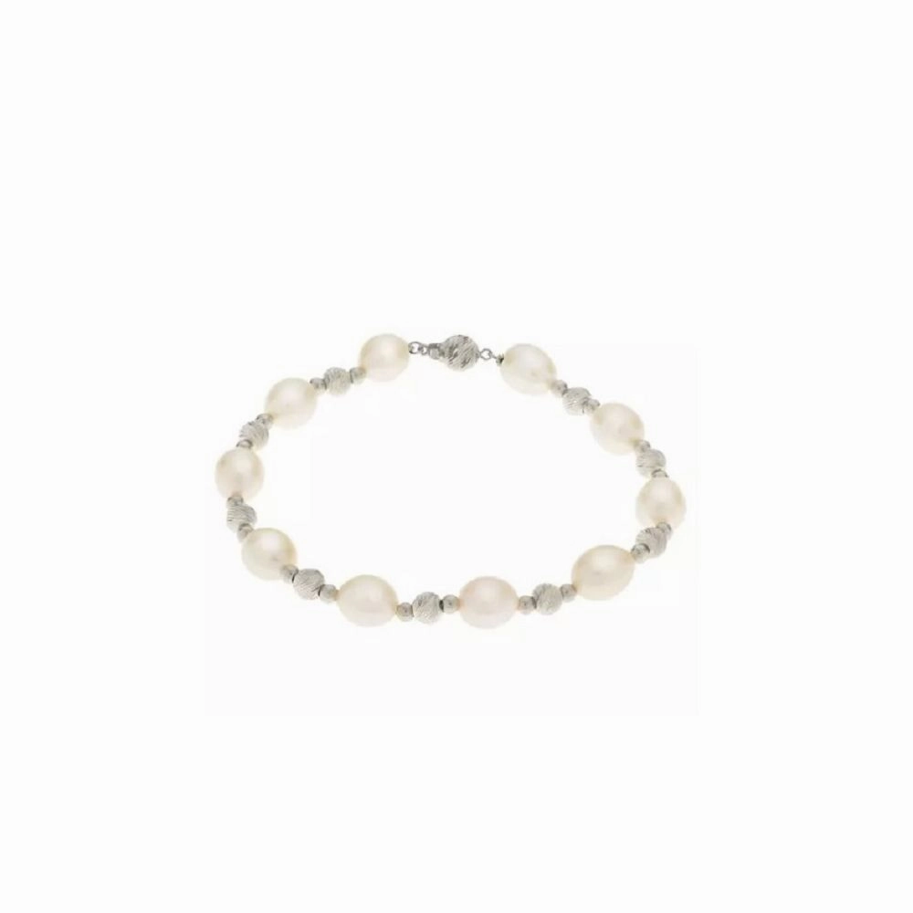 Cultured Women's Freshwater Pearl and Diamond Cut Bead 3 Piece Set - Unique Design
