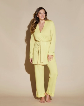 Curvy 3 Piece Pajama Set With Robe