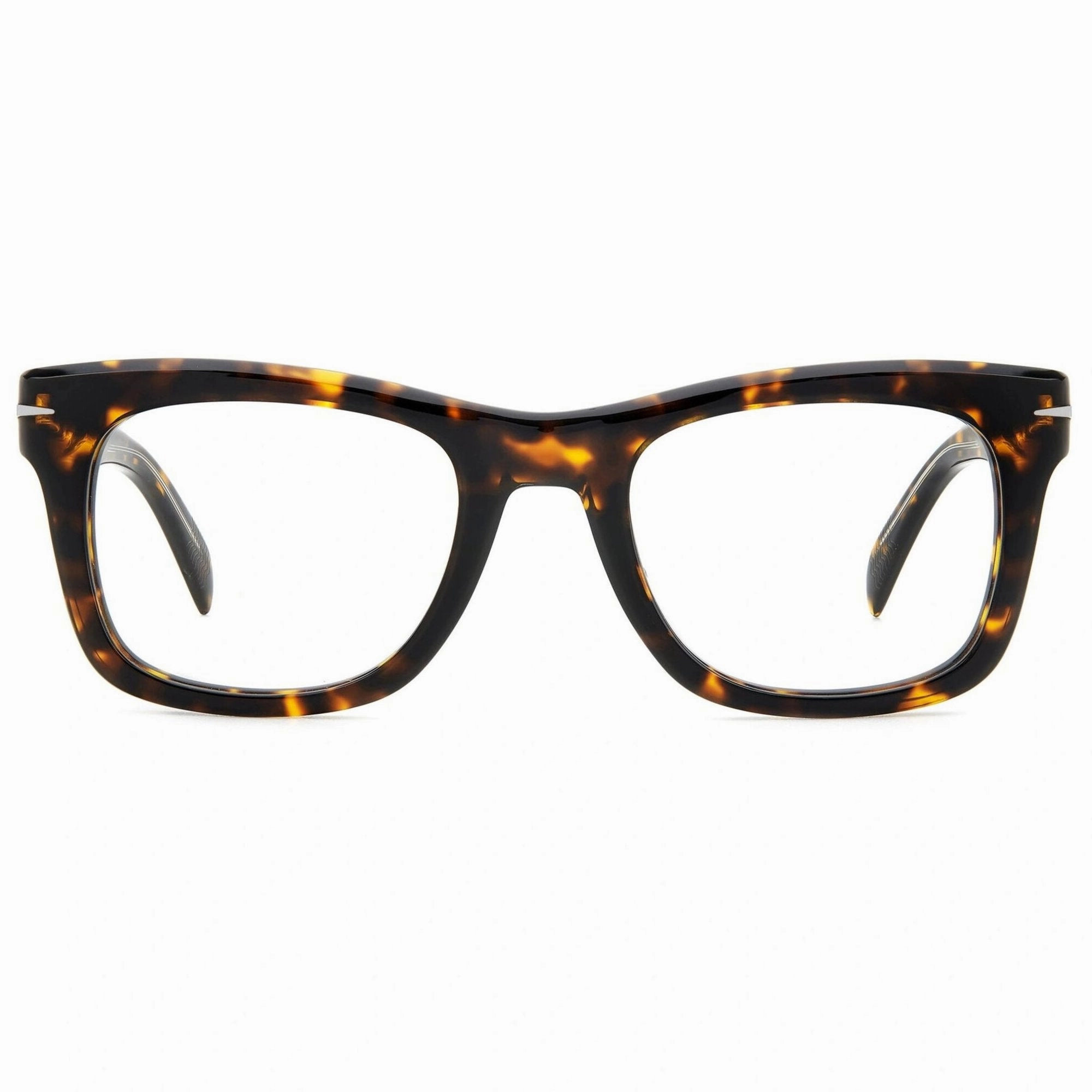 David Beckham Men's Eyeglasses - Havana Plastic Full Rim Cat Eye Frame | DB 7105 0086