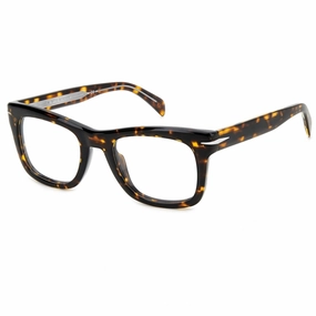 David Beckham Men's Eyeglasses - Havana Plastic Full Rim Cat Eye Frame | DB 7105 0086