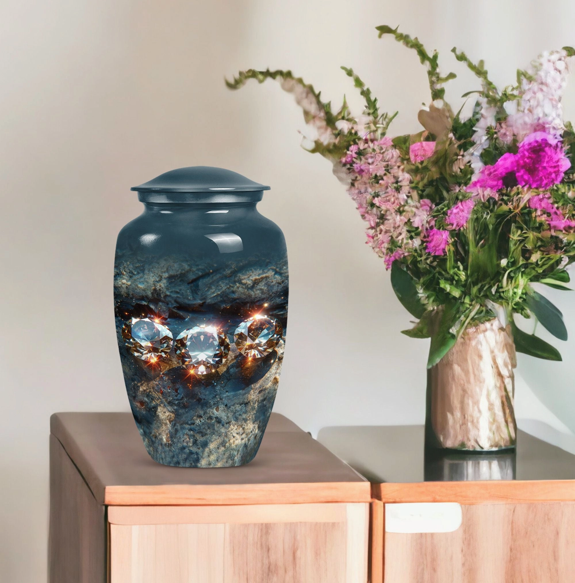 Diamond Eternity Cremation Urn for Dad, Honouring His Memory