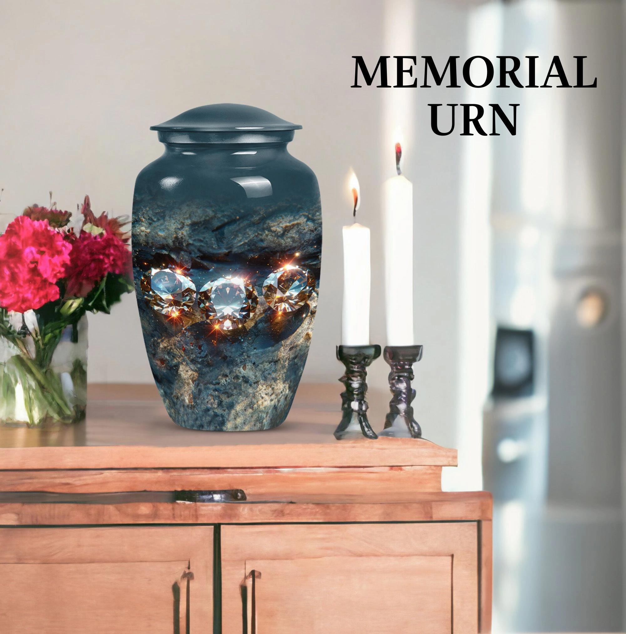 Diamond Eternity Cremation Urn for Dad, Honouring His Memory