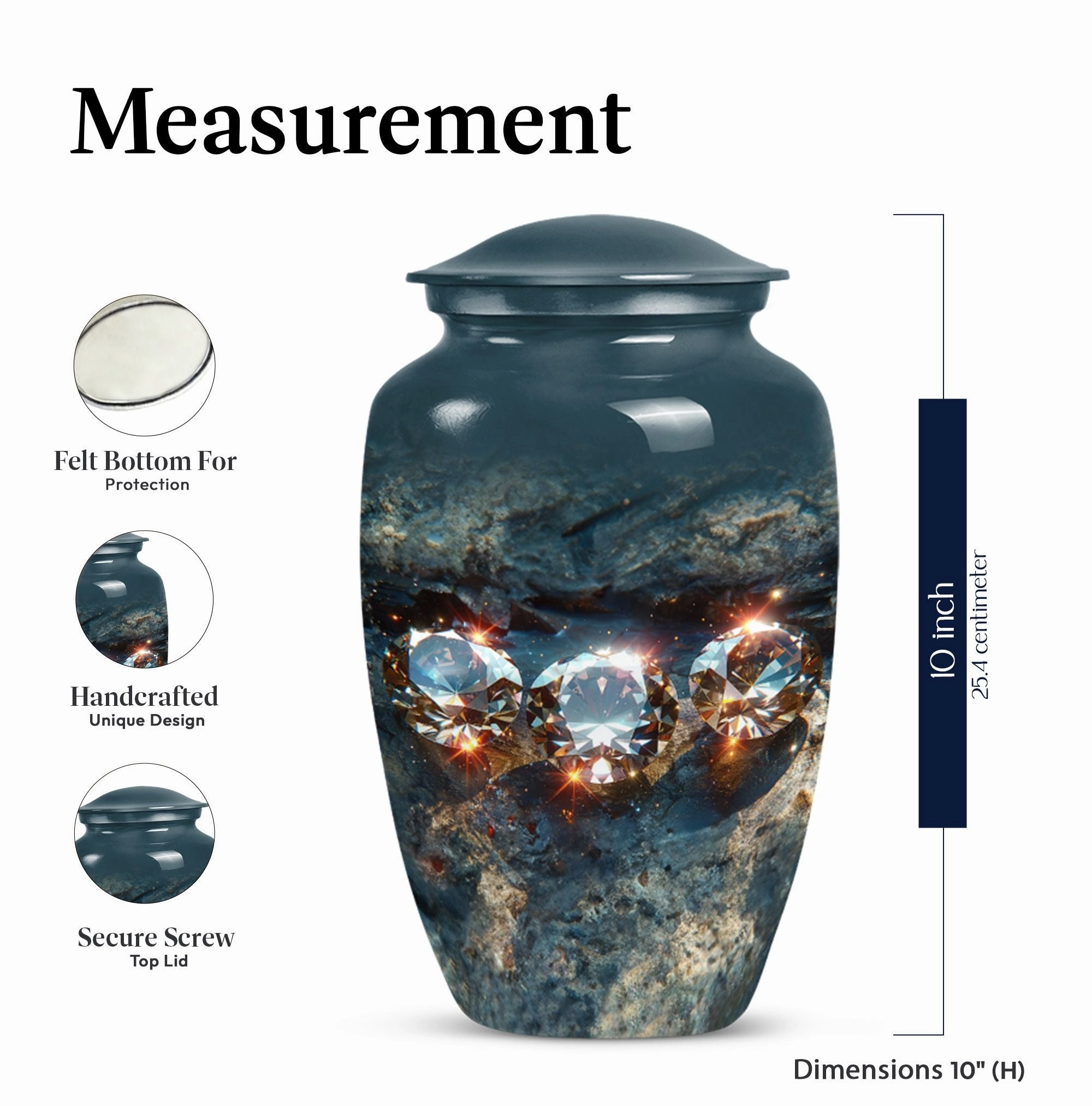 Diamond Eternity Cremation Urn for Dad, Honouring His Memory