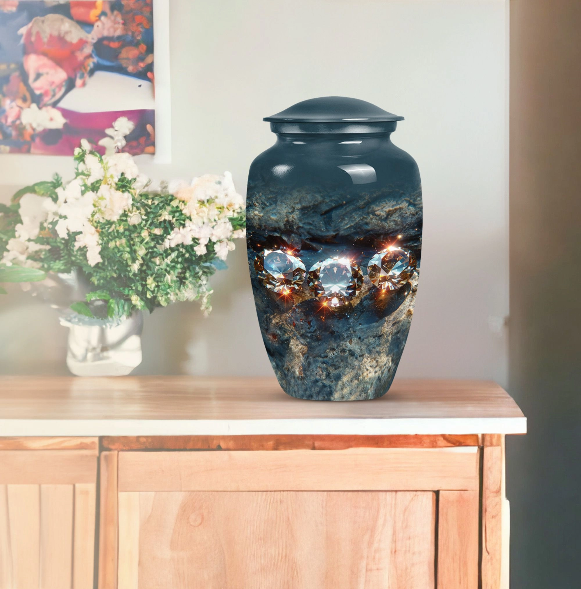 Diamond Eternity Cremation Urn for Dad, Honouring His Memory