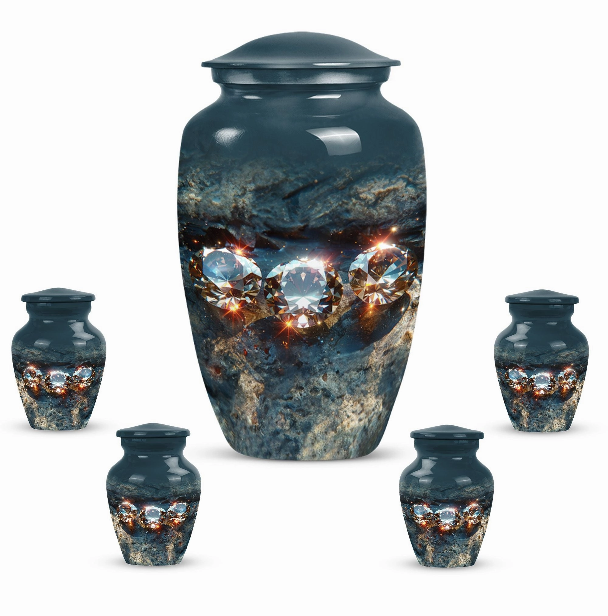 Diamond Eternity Cremation Urn for Dad, Honouring His Memory