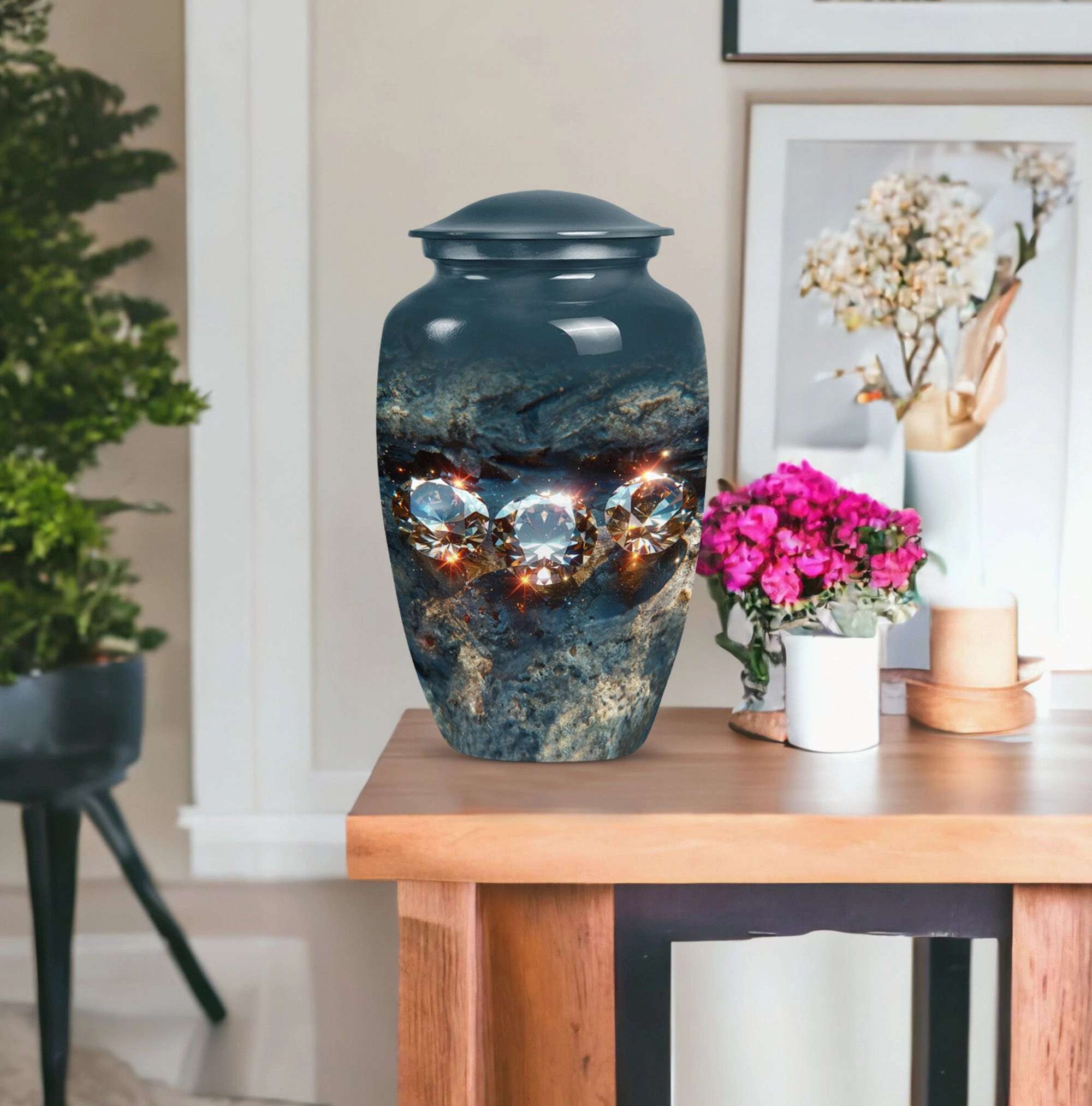 Diamond Eternity Cremation Urn for Dad, Honouring His Memory