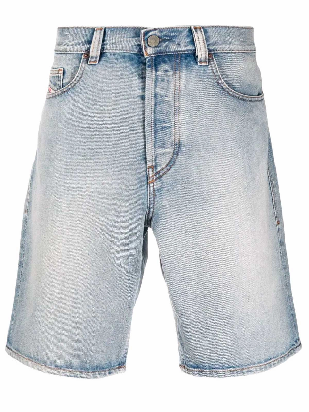 Diesel D-Macs-Z Logo Patch Denim Shorts