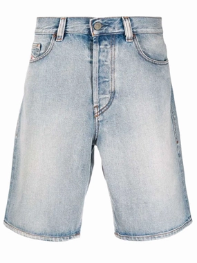 Diesel D-Macs-Z Logo Patch Denim Shorts