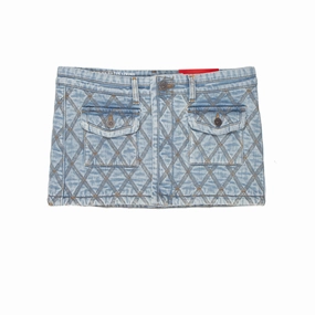 Diesel De-Ron Contrast Stitched Denim Mini Skirt