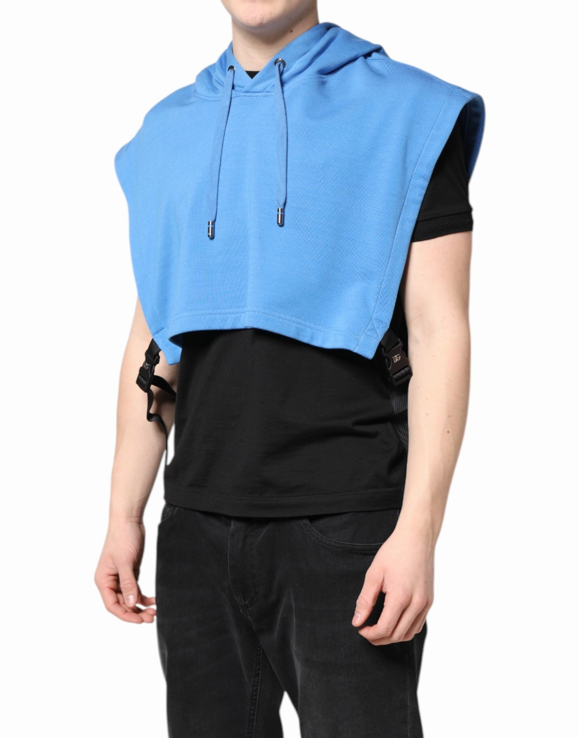 Dolce & Gabbana Cotton Hooded Men Sportswear Vest Men's Sweater