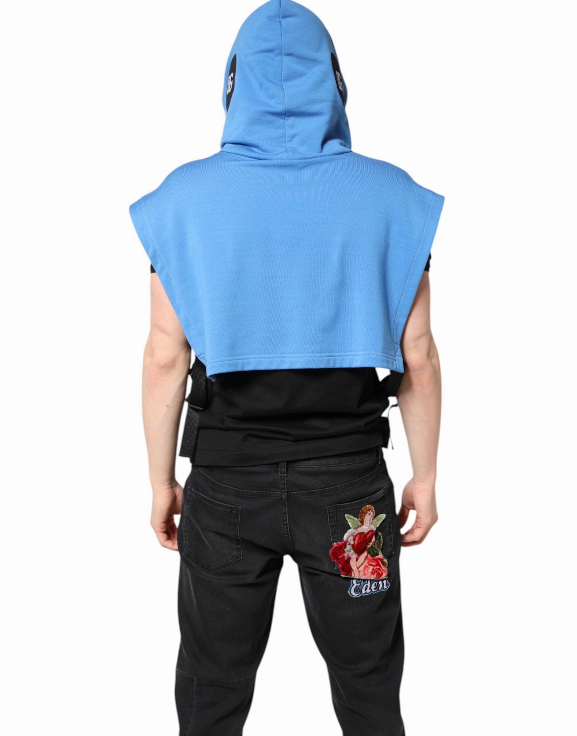 Dolce & Gabbana Cotton Hooded Men Sportswear Vest Men's Sweater