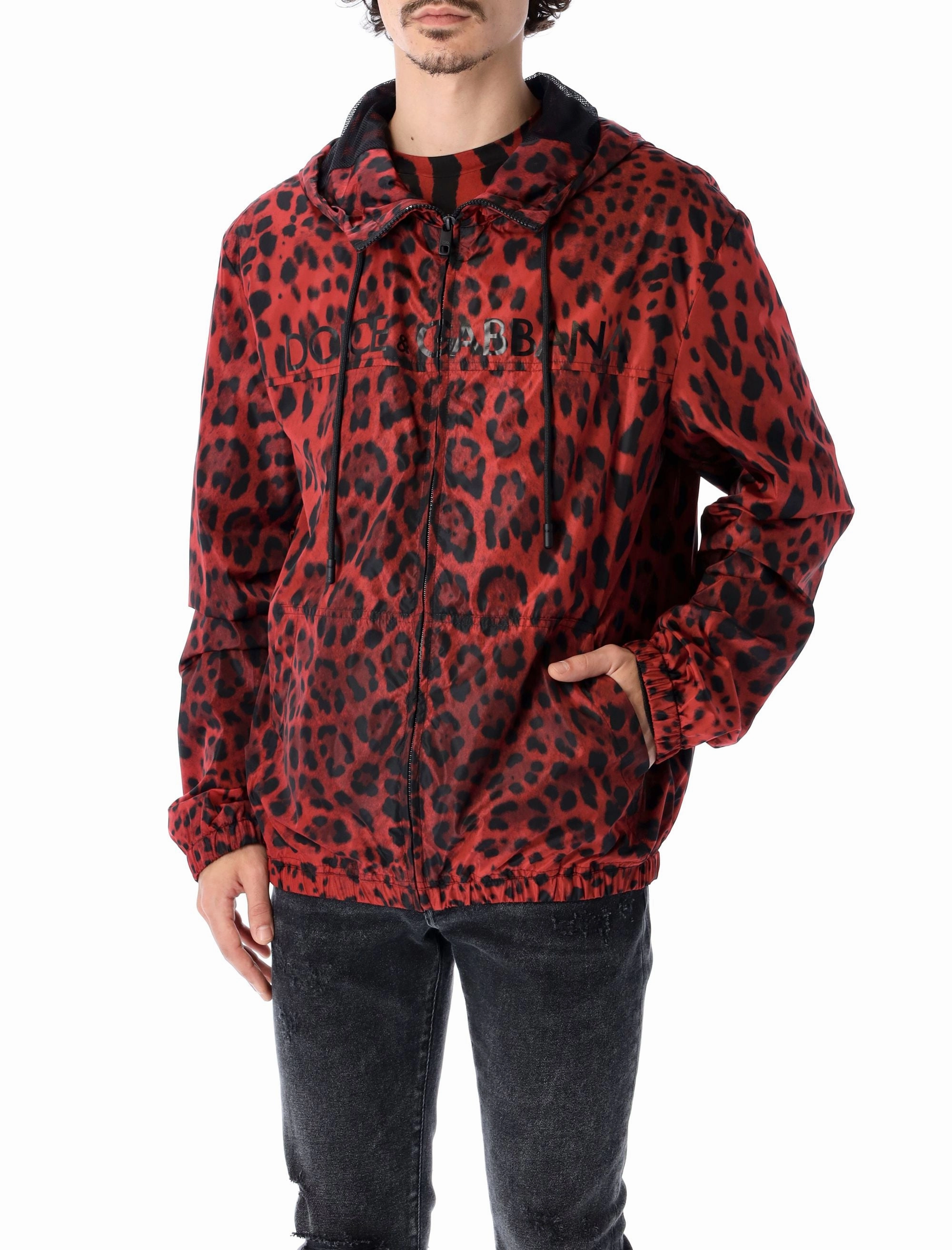 Dolce & Gabbana Leopard Printed Hooded Jacket