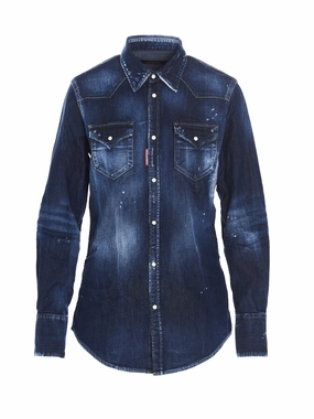 Dsquared2 Distressed Denim Shirt