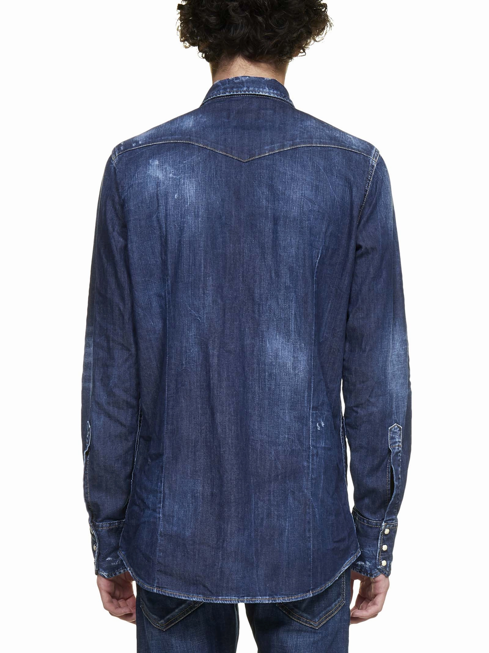 Dsquared2 Distressed Effect Denim Shirt