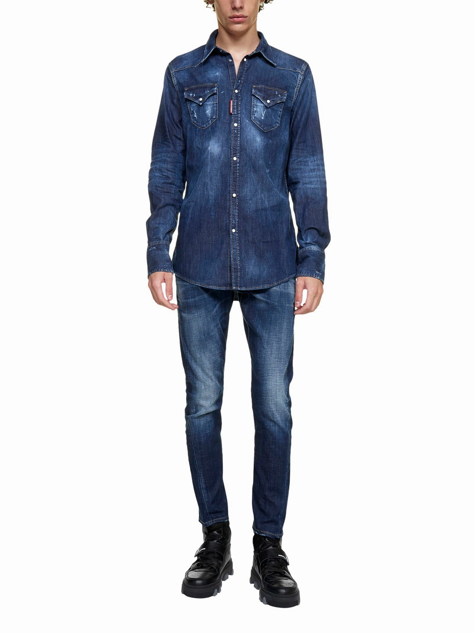 Dsquared2 Distressed Effect Denim Shirt