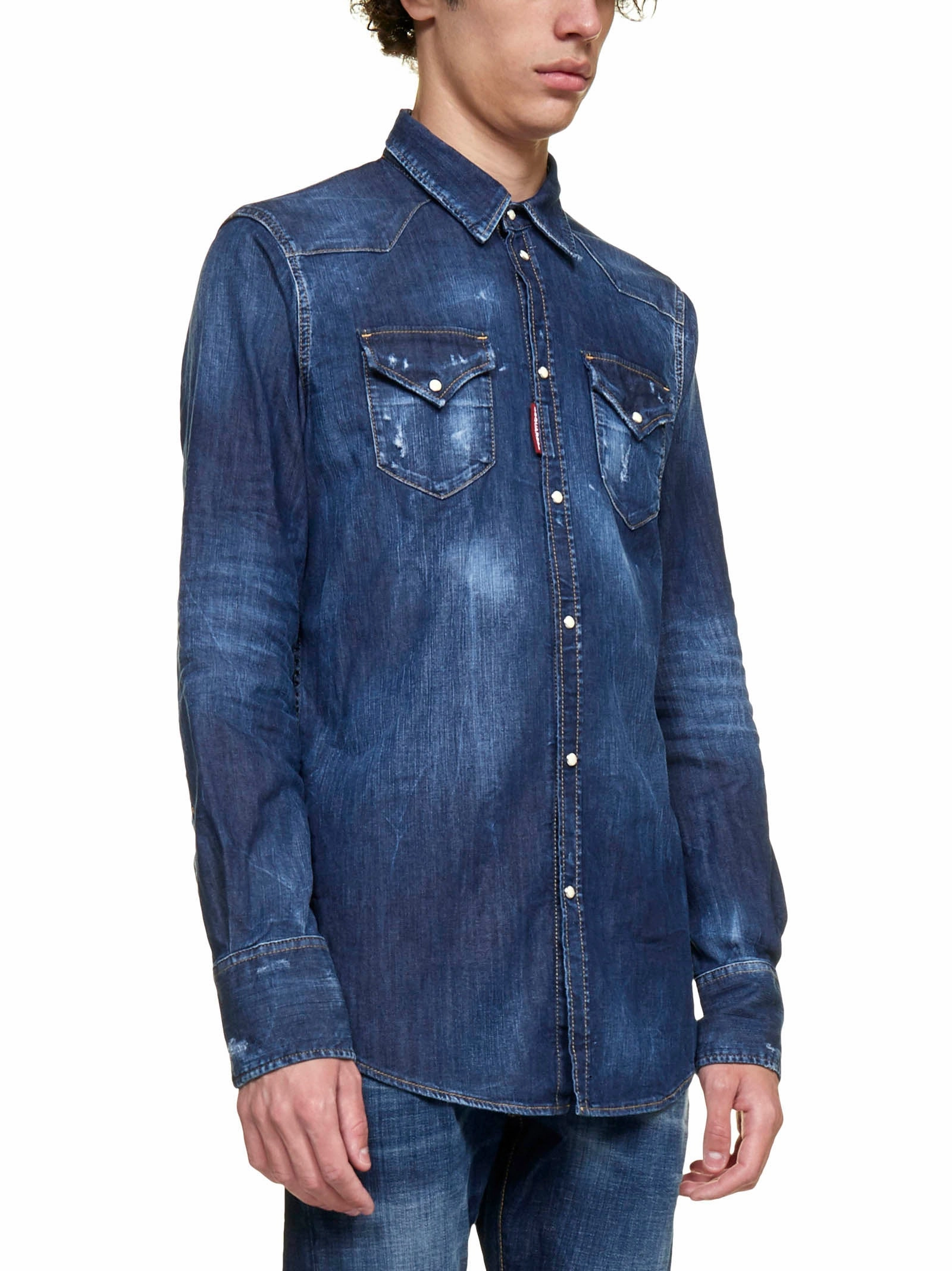 Dsquared2 Distressed Effect Denim Shirt