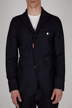 Dsquared2 Logo Patch Stretched Denim Jacket