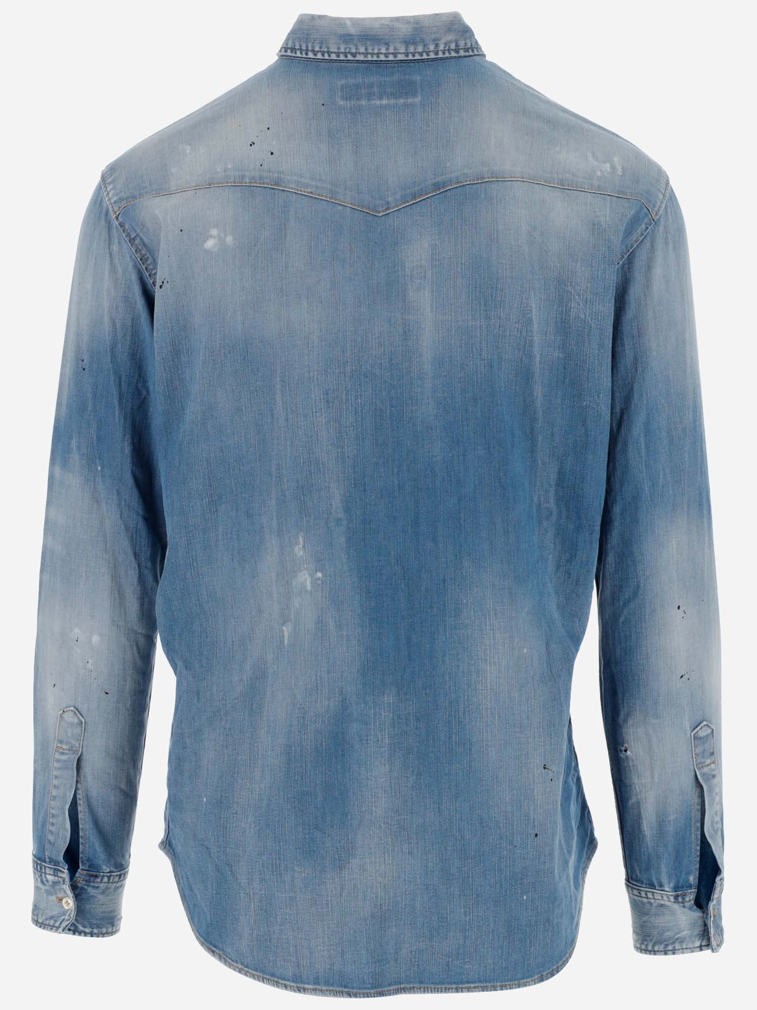Dsquared2 Logo Print Denim Shirt