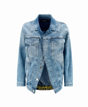 Dsquared2 Logo Waistband Buttoned Denim Jacket