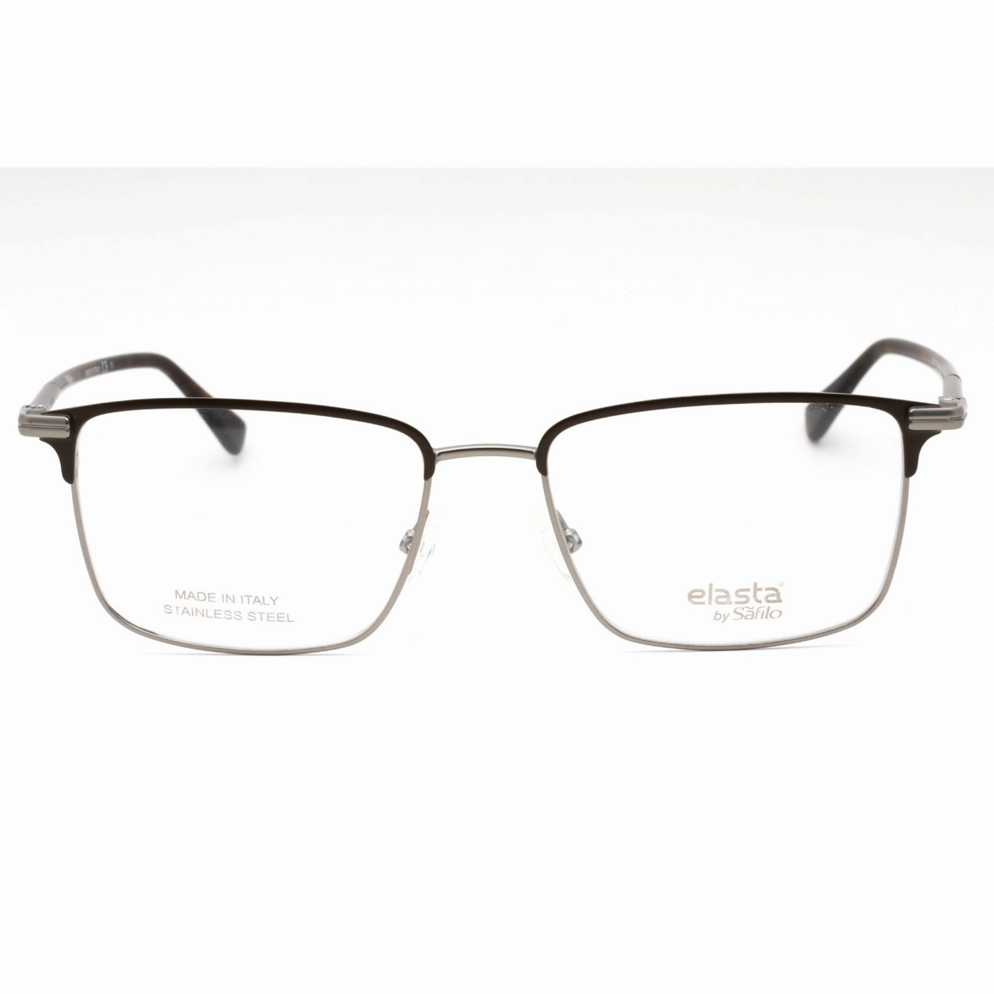 Elasta Men's Eyeglasses - Dark Brown Metal Rectangular Full Rim Frame | E 7248 0R0Z 00