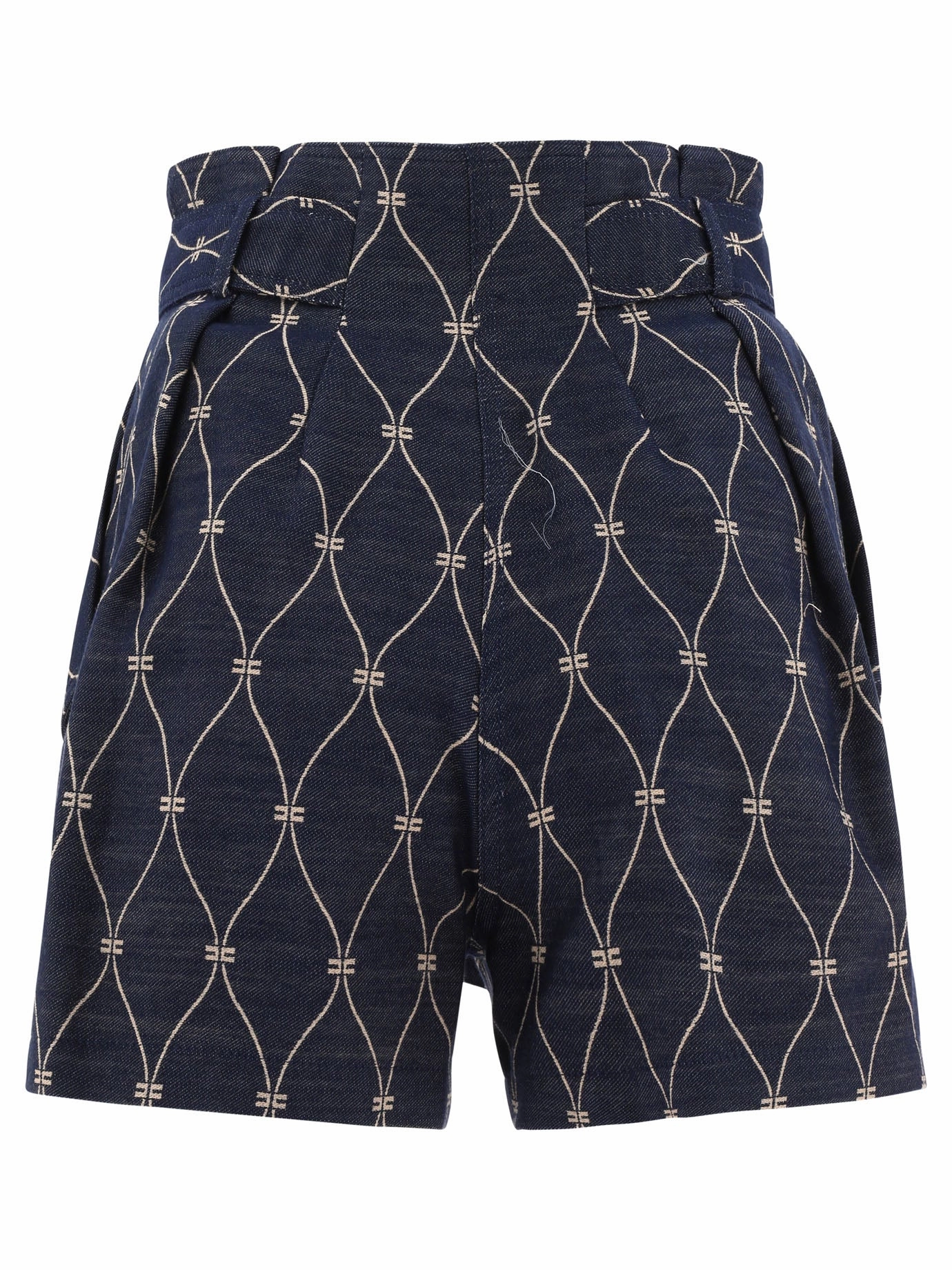 Elisabetta Franchi Logo Motif Denim Shorts