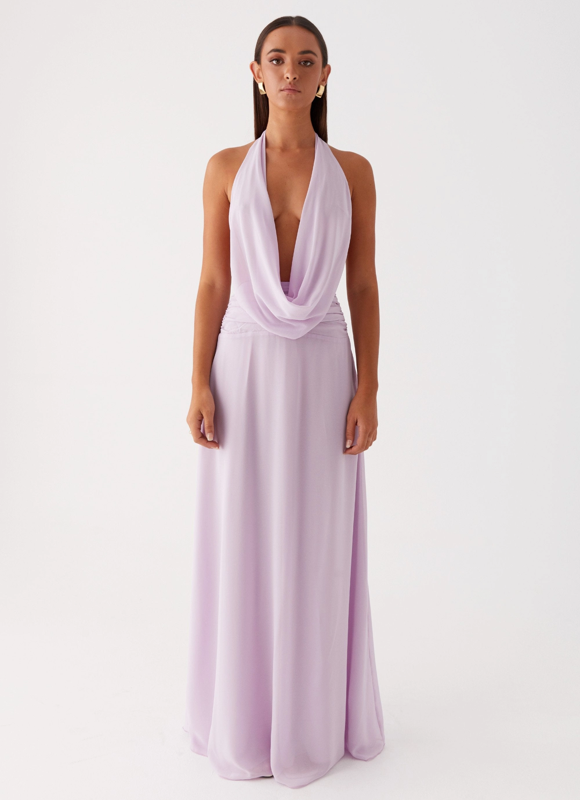 Elysia Chiffon Maxi Dress - Lilac