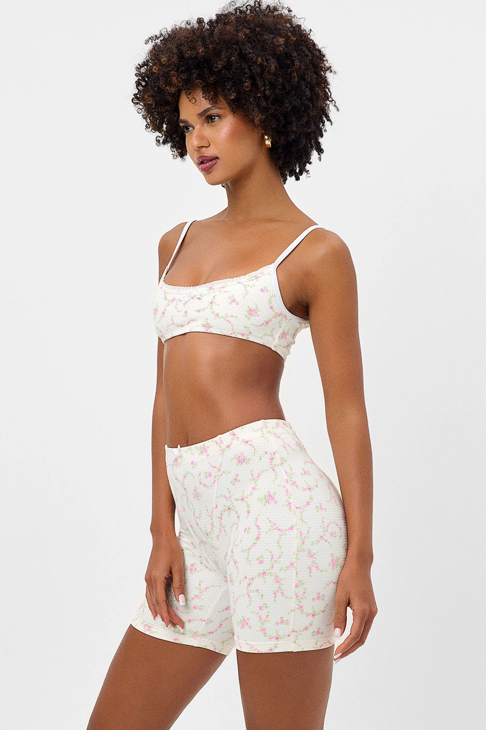 Erin Waffle Biker Short - Day Lily
