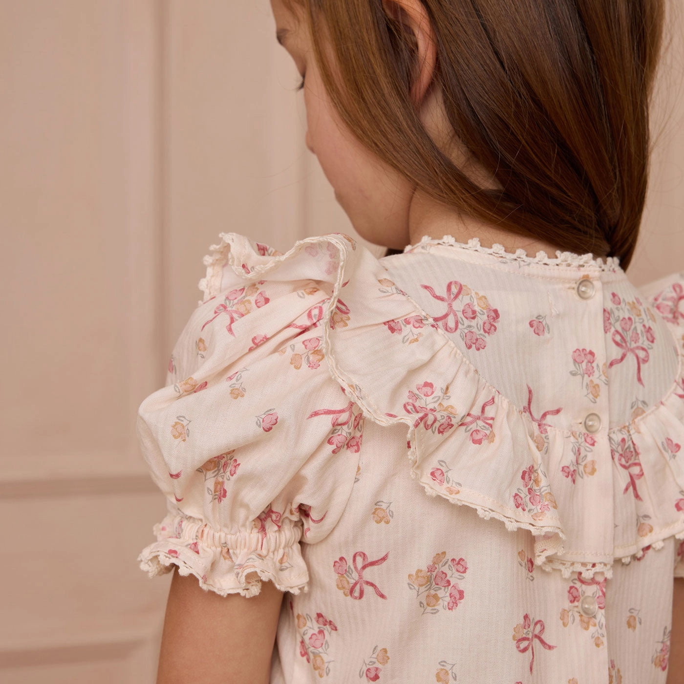 Eva Dress - Bow Ditsy - Natural