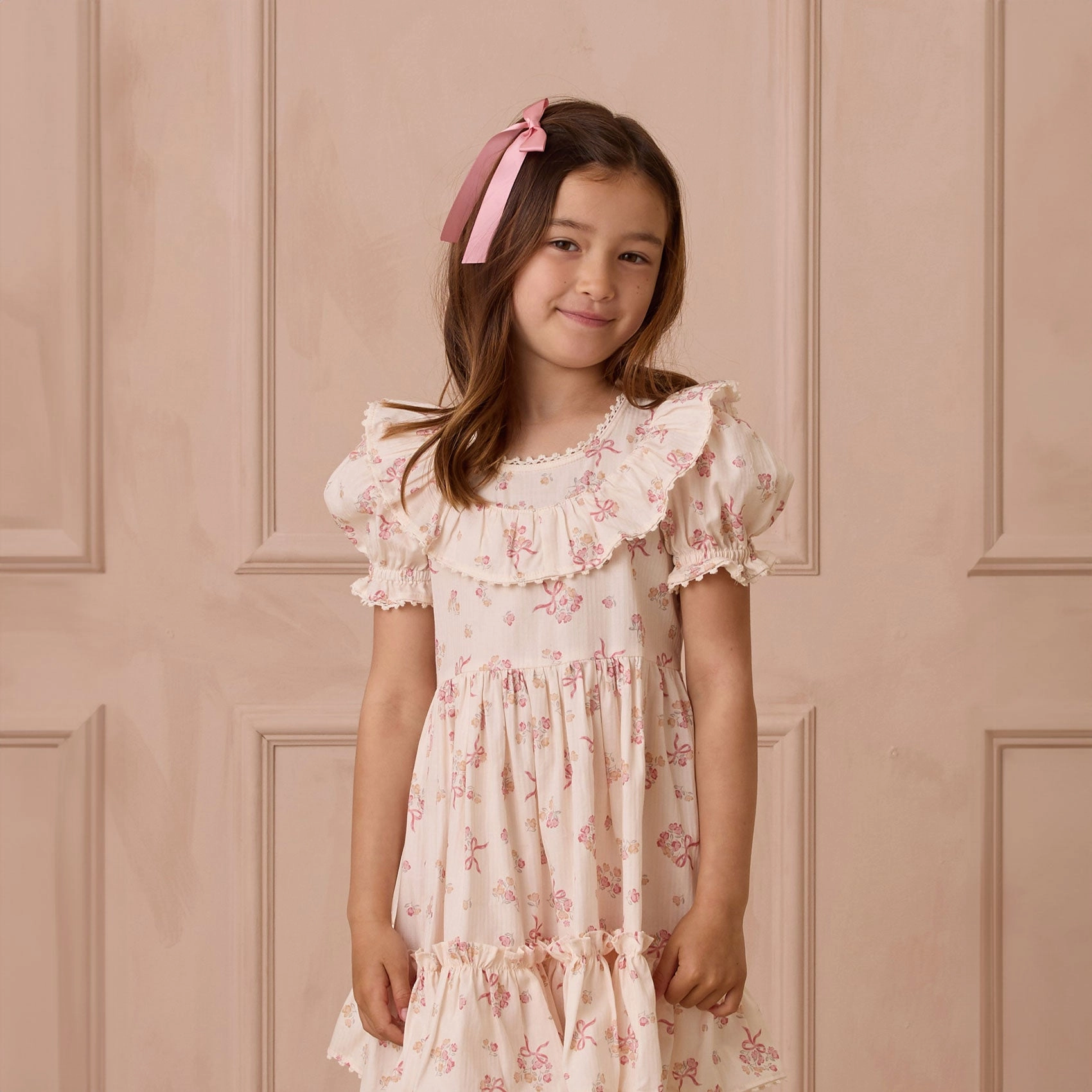 Eva Dress - Bow Ditsy - Natural